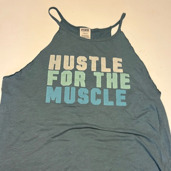 PINK - Victoria’s Secret Exercise Tank - ‘Hustle for the Muscle’. Size Large - Picture 2 of 4